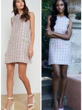 NWT L'Agence Florian Florian Tweed
Shift Mini Dress SZ L